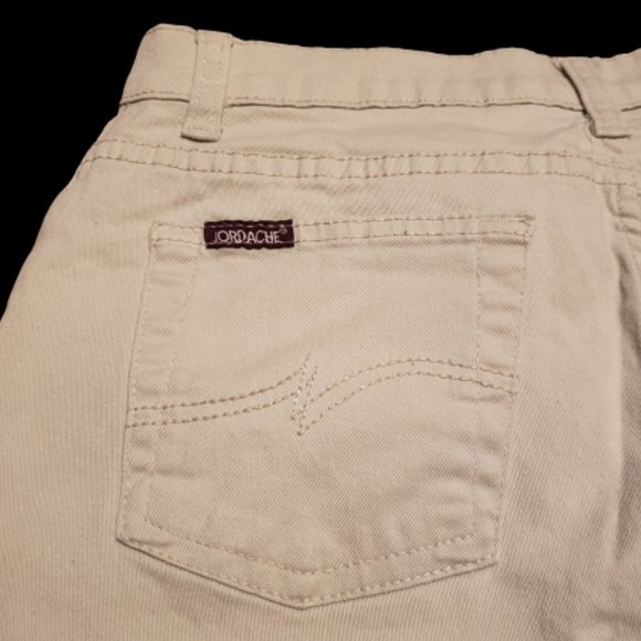 Jordache Flared Leg Denim Jeans Lo-Rise Stretch Beige Tan Women's 9/10 Pre-owned - Picture 7 of 10